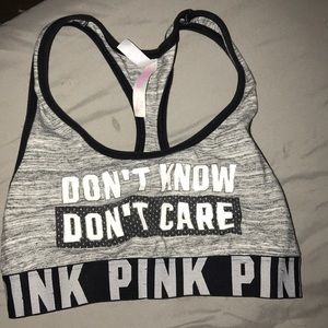 PINK grey sports bra